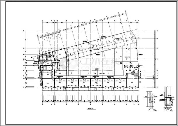 某长68.99米 宽40.496米 主体2层局部3层4650平米CAD框架结构菜市场施工图【平立剖 楼梯图 卫大样】-图一