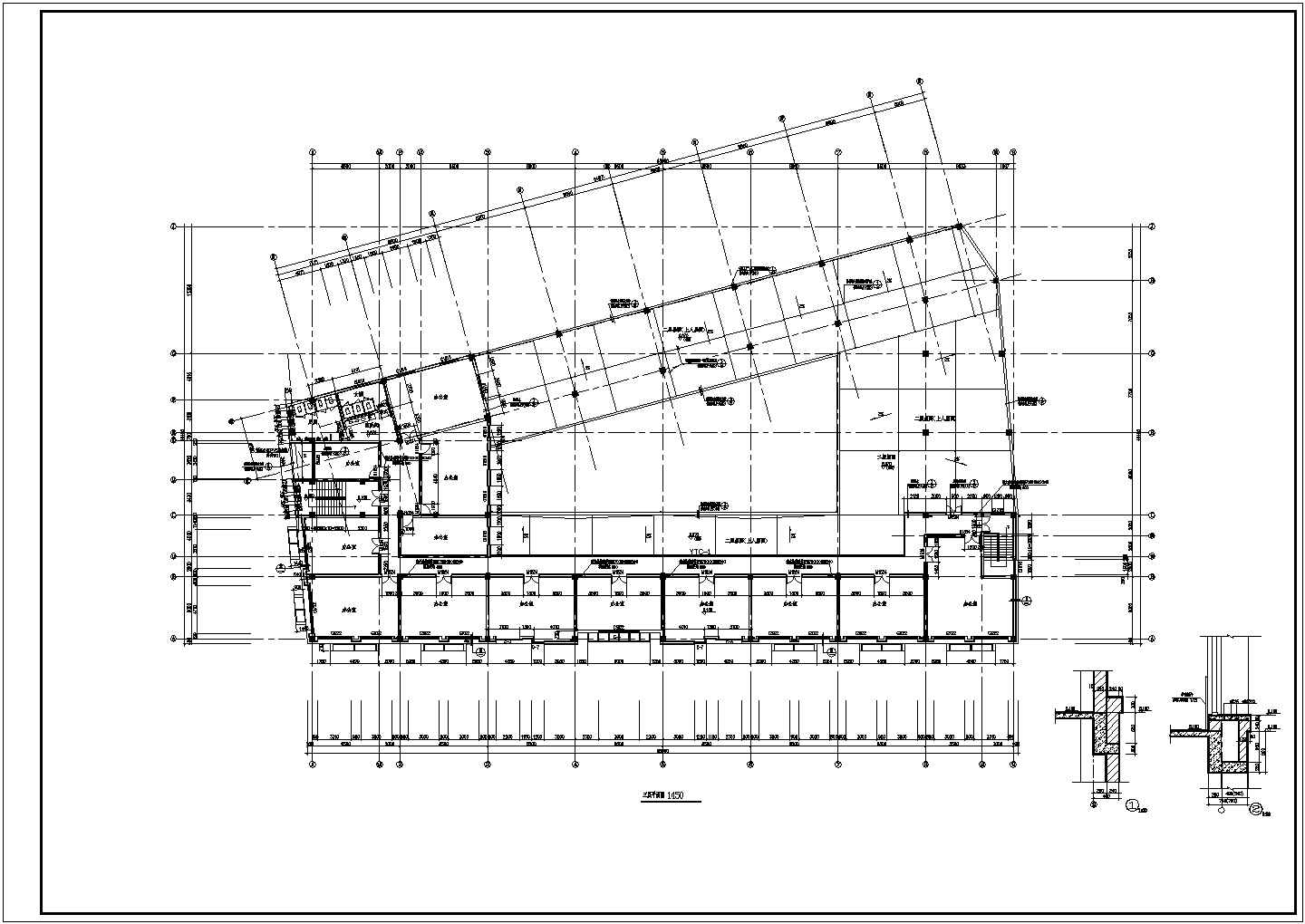 某长68.99米 宽40.496米 主体2层局部3层4650平米CAD框架结构菜市场施工图【平立剖 楼梯图 卫大样】