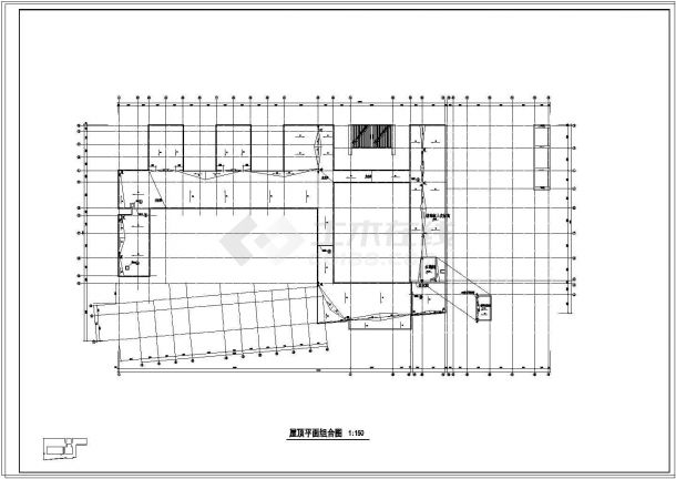 某实验小学4层教学楼CAD施工图（含教学楼屋面层设计）-图一
