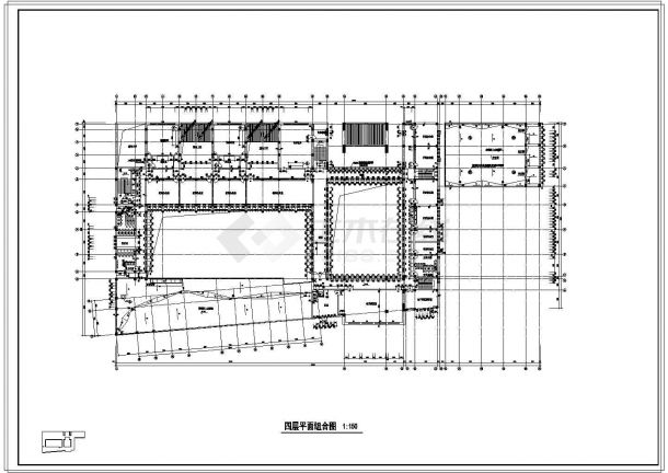 某实验小学4层教学楼CAD施工图（含教学楼屋面层设计）-图二