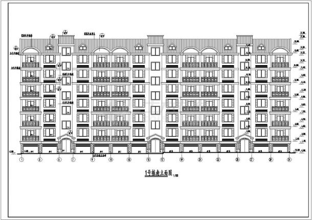 金华市华银南苑小区6层砖混结构住宅楼建筑设计CAD图纸（含阁楼）-图一