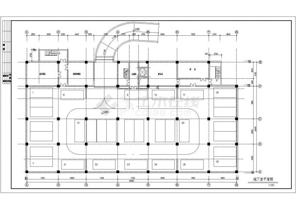 板式小高层住宅楼CAD平面布置参考图-图一