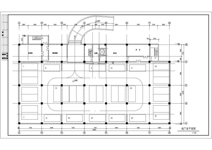 板式小高层住宅楼CAD平面布置参考图_图1