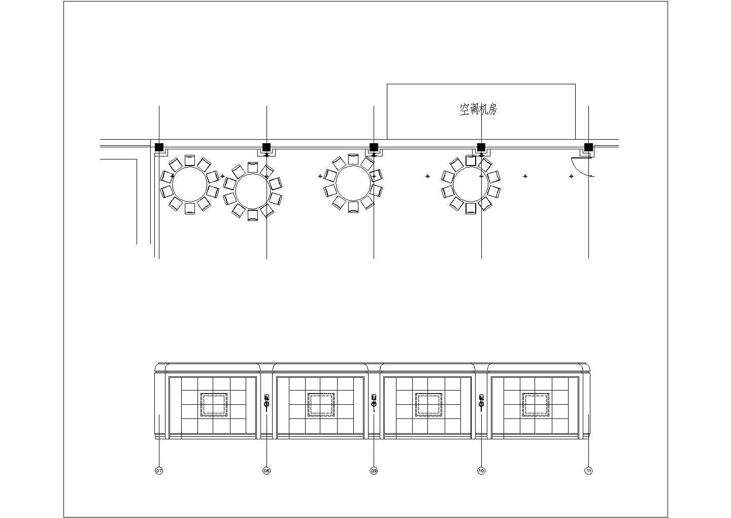 上海红子鸡餐厅室内精装修设计cad全套施工图（ 含设计说明，含效果图）