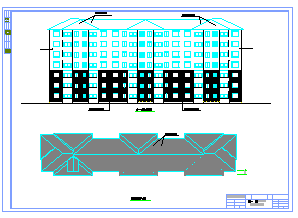 4000平米左右七层框架一字型坡屋面住宅楼cad图（建筑图结构图计算书）-图二