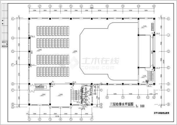 四平市某中学教学楼给排水设计图-图二