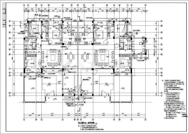 单体高档洋房全套CAD平面布置参考图-图二