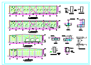 45x31m 经典24米跨钢结构厂房结构cad设计施工图纸