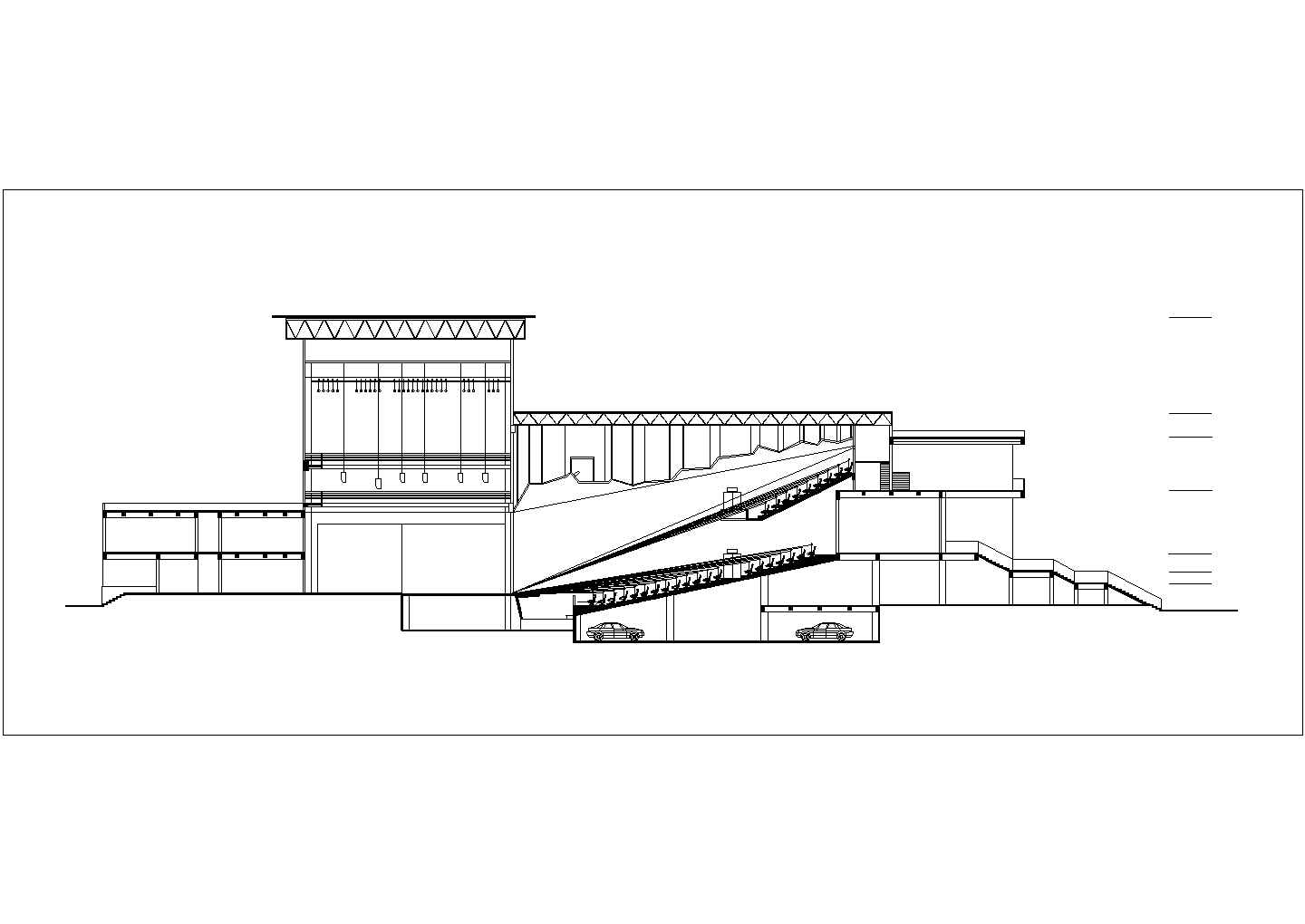 某剧场CAD建筑设计方案(含CAD平剖面）