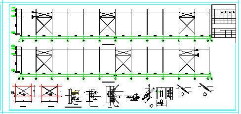 72x24m 门式刚架承重结构带吊车厂房cad设计结施图-图二