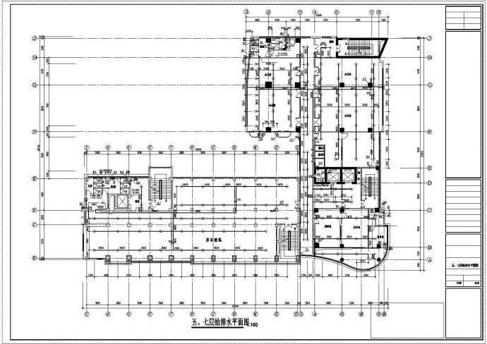 【湖北】高层办公楼给排水施工CAD图（含设计施工说明）_图1