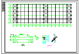 91.5x30m 24m跨单层门式刚架钢结构厂房cad设计结施图-图一