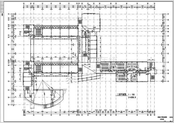 首都航天中学综合教学楼全套建筑设计cad施工图纸（标注详细）-图一