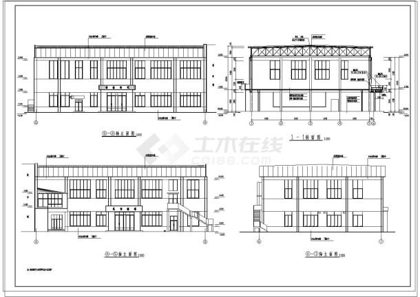 某中学操场与食堂CAD建筑设计施工图-图一