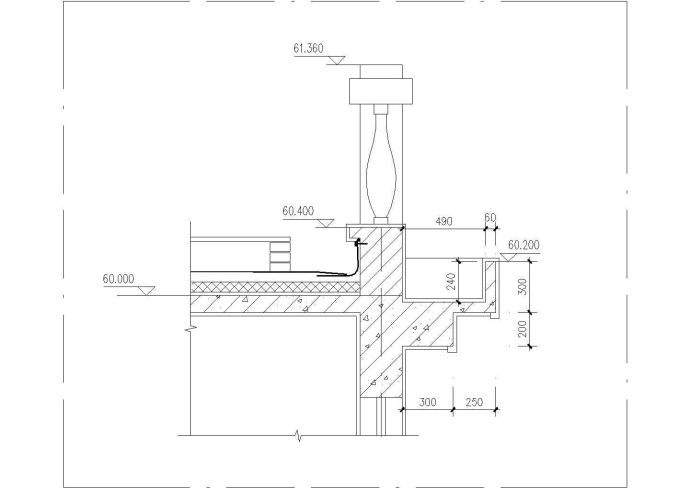 某电梯间CAD结构设计施工总平面图_图1