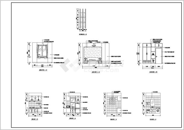2室2厅现代居室装修方案CAD图-图二