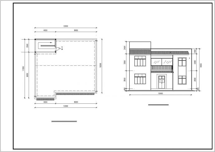 某二层混合结构现代风格别墅设计cad详细建筑施工图（含设计说明，含结构设计，含效果图）_图1