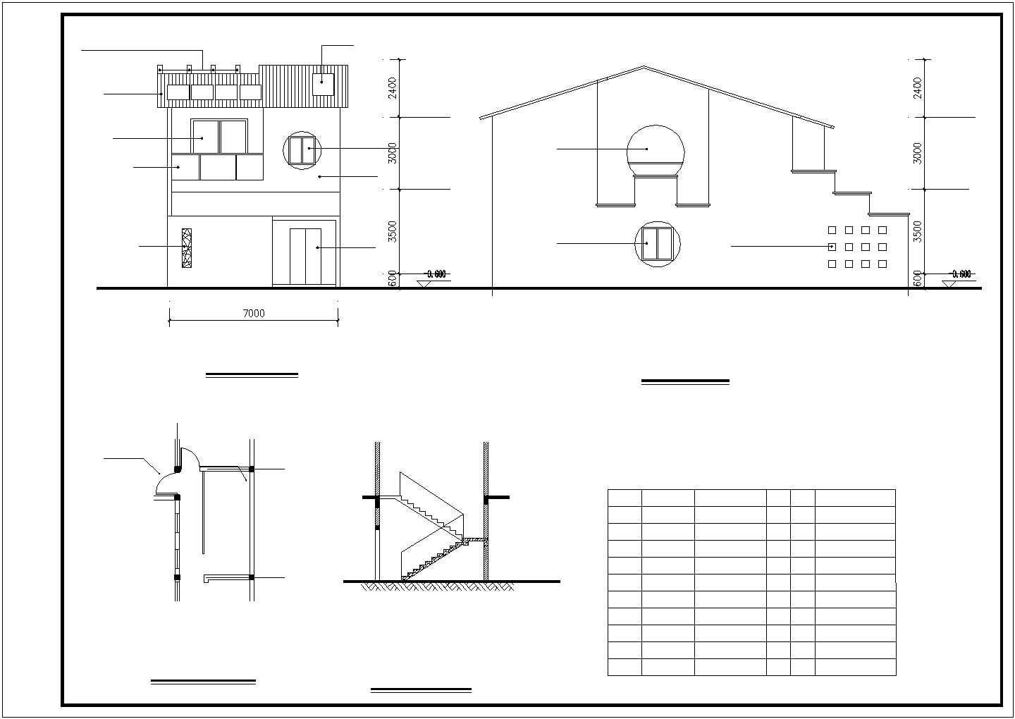 某二层砖混结构联排住宅设计cad详细建筑施工图（含设计说明，含结构设计，含效果图）