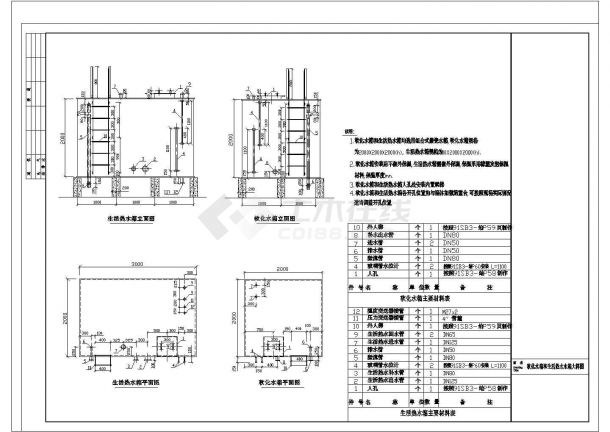 某经典住宅小区换热站全套设计施工cad图（含热力站排水管道系统图）-图一