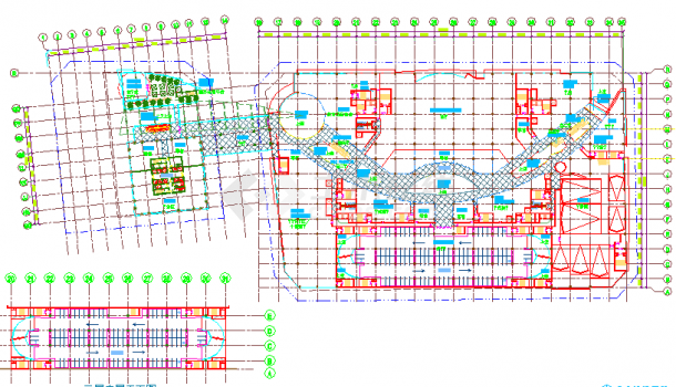 深圳华润万象城影厅层CAD平面设计施工布局-图一