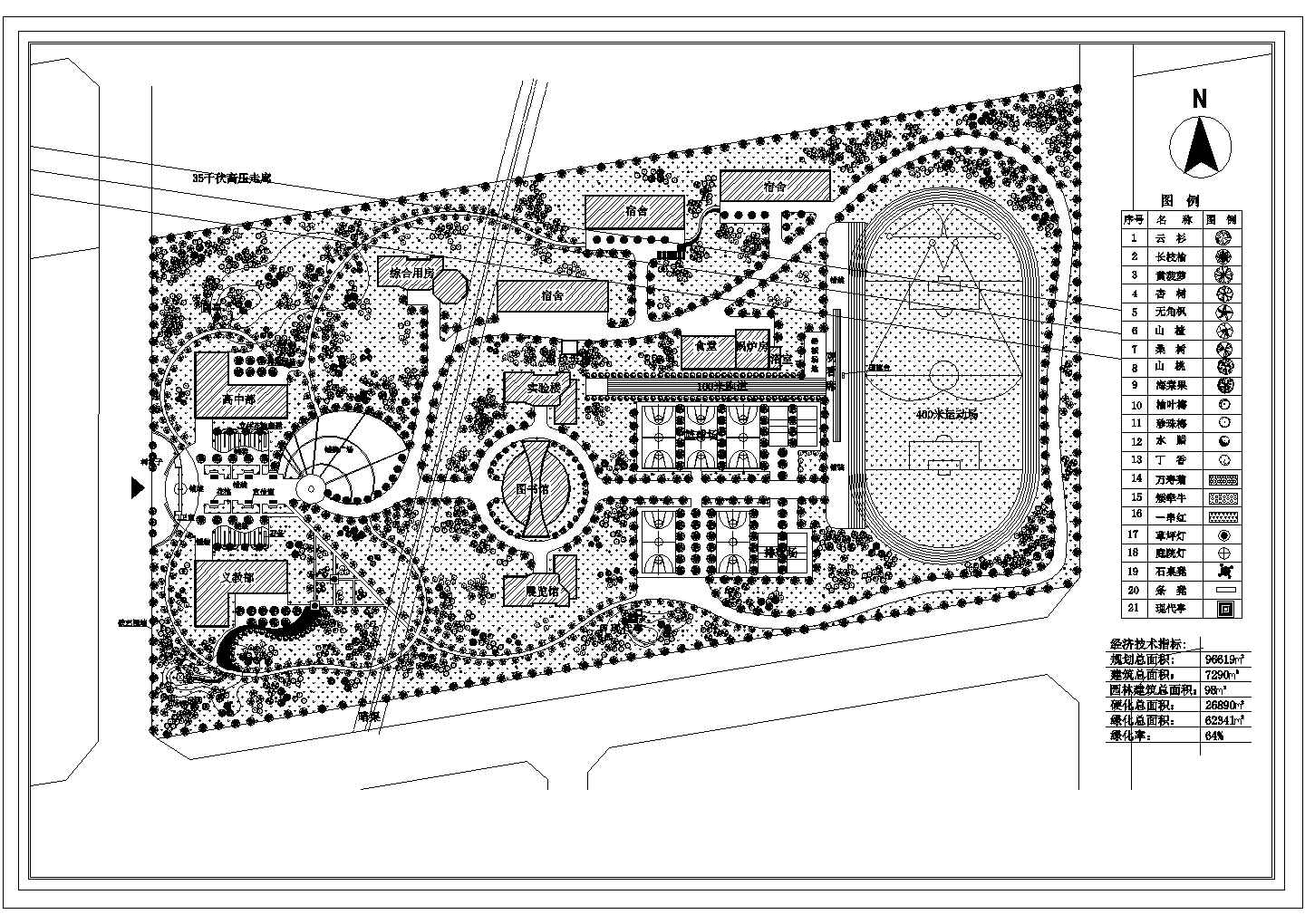某211高校校园CAD建筑设计规划方案