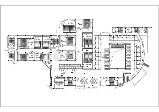 济南某购物中心五层电影院CAD框架结构设计图纸-图一