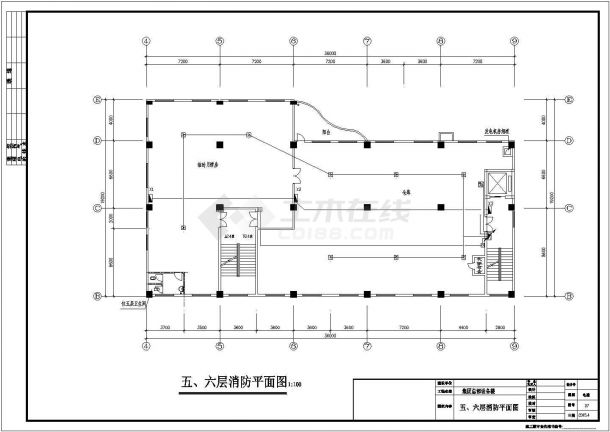 某集团设备楼CAD设计消防平面图-图二