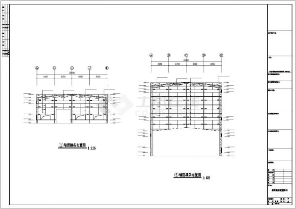 兰州市远太精密公司单层钢结构厂房全套建筑设计CAD图纸-图二