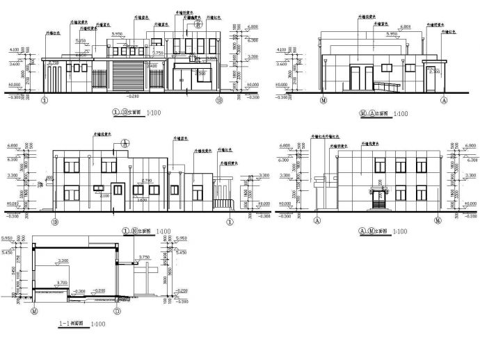 某长20.8米，宽14.46米，二层CAD砖混结构362.6平米城市环卫班点转运站及公厕CAD设计图纸（一二层及屋顶平面 四立一剖面 施工图设计说明）_图1