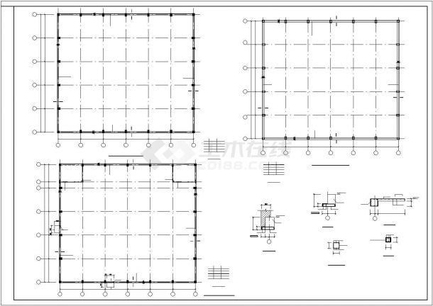 【最新】某体育馆带网架钢结构建筑设计方案CAD图纸-图二