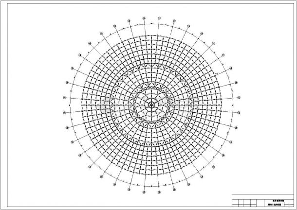 【最新】体育馆螺栓球与焊接球混合节点网架结构设计方案CAD图纸-图一