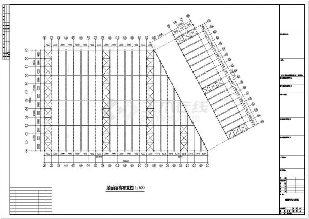 呼和浩特市某大型稀土公司单层钢结构厂房全套建筑设计CAD图纸-图一