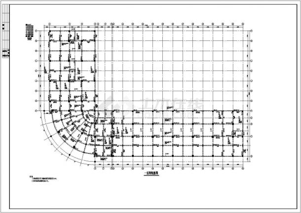 某框架结构办公楼施工设计CAD图纸-图二