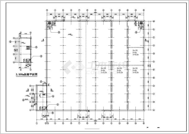 东莞市某大型工厂1.1万平米单层钢结构厂房全套建筑设计CAD图纸-图一