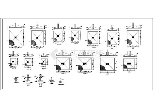 高层商用楼框架结构施工设计CAD图-图二