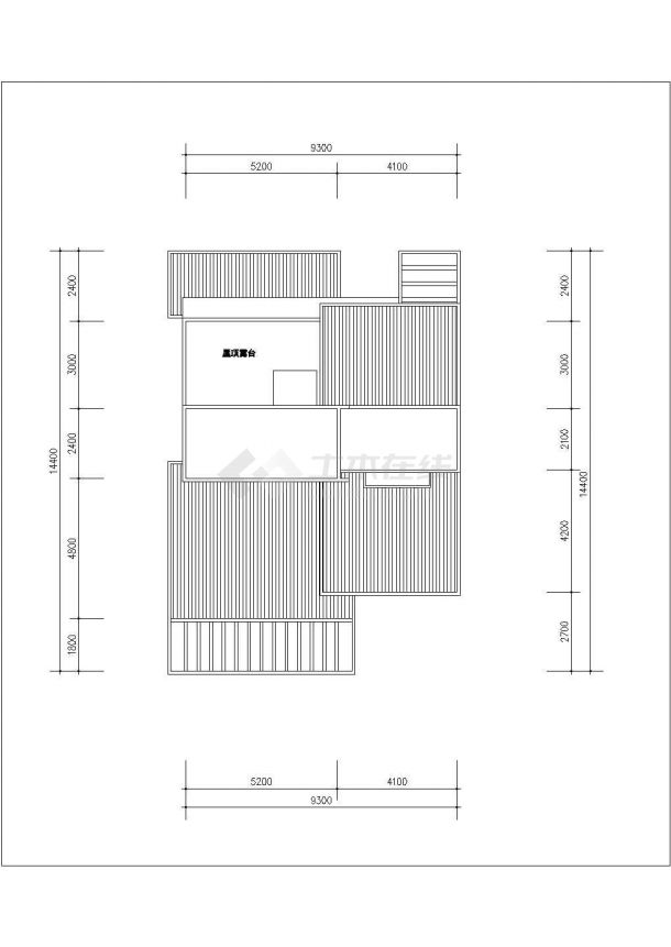 嘉兴市某现代村镇3层框混结构单体乡村别墅建筑设计CAD图纸（三套方案）-图二