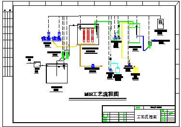 某700立MBR中水站cad设计工艺流程及平面图-图二