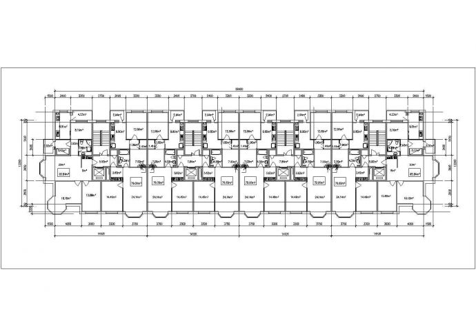 娄底市广济花园小区住宅楼的标准层平面设计CAD图纸（4张）_图1