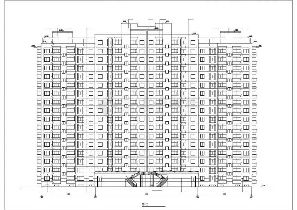 淮安市某商业街2.3万平米17层短肢剪力墙结构商住楼建筑设计CAD图纸-图二
