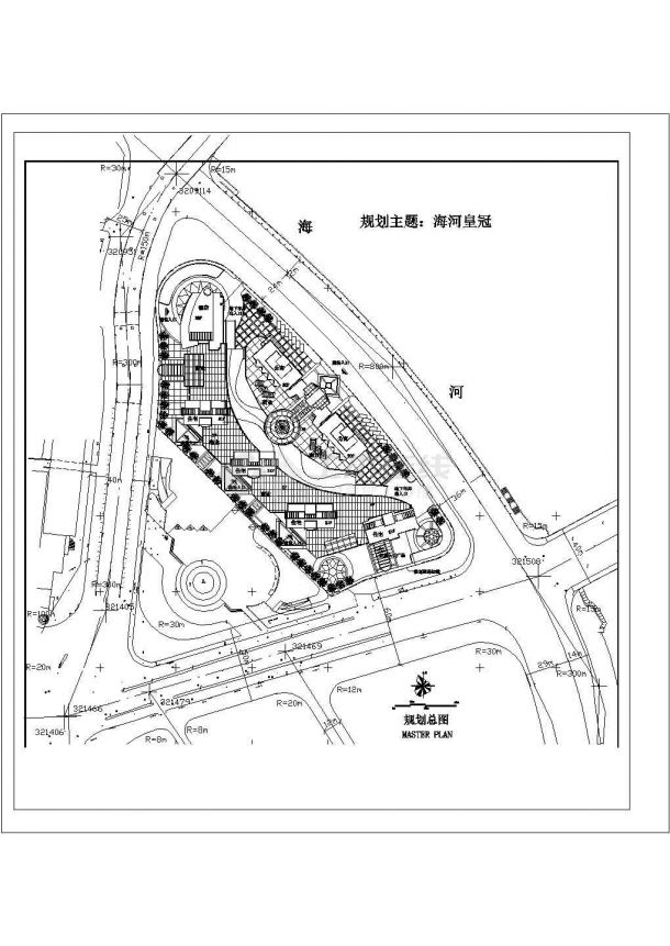 海口市海星花园小区总平面规划设计CAD图纸（占地2.2万平米）-图一