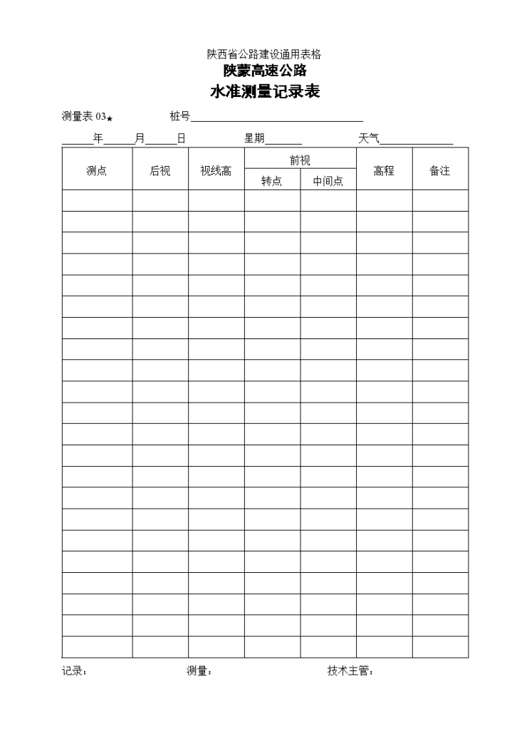 某地区水准测量记录表详细文档-图一