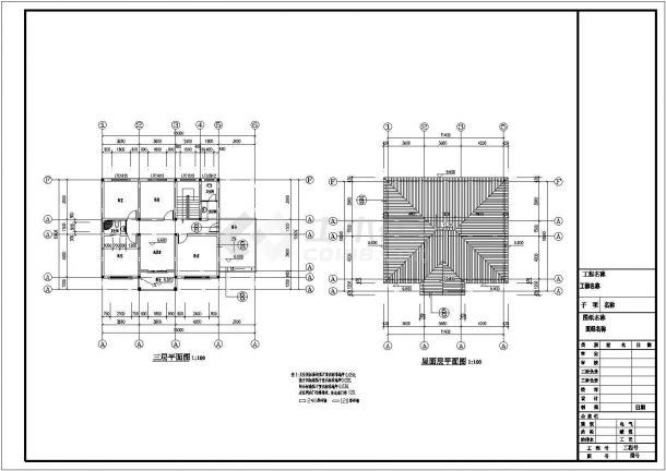 某三层带地下车库框架结构新农村别墅设计cad建筑施工图（含设计说明，含结构设计，含水电设计，含效果图）-图一