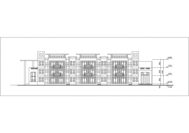 兰州某小区2900平米3层混合结构社区幼儿园平立剖面设计CAD图纸-图一