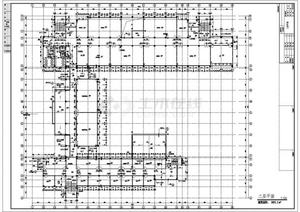 某大学13242㎡五层砖混结构教学楼设计cad全套建筑施工图（甲级院设计）-图一