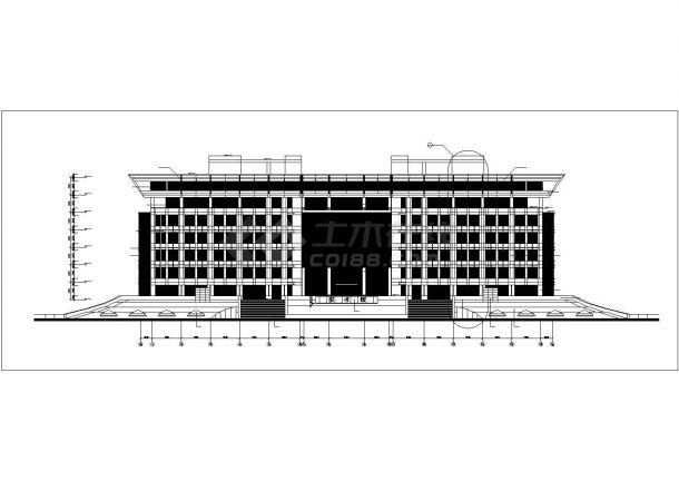 南京xxx大学2.8万平米8层框架结构图书馆全套建筑设计CAD图纸-图一