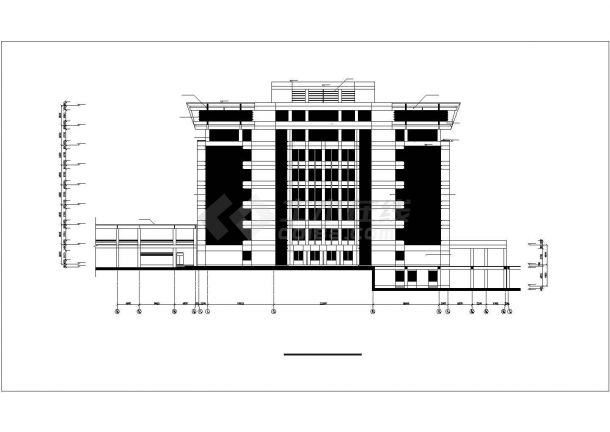 南京xxx大学2.8万平米8层框架结构图书馆全套建筑设计CAD图纸-图二