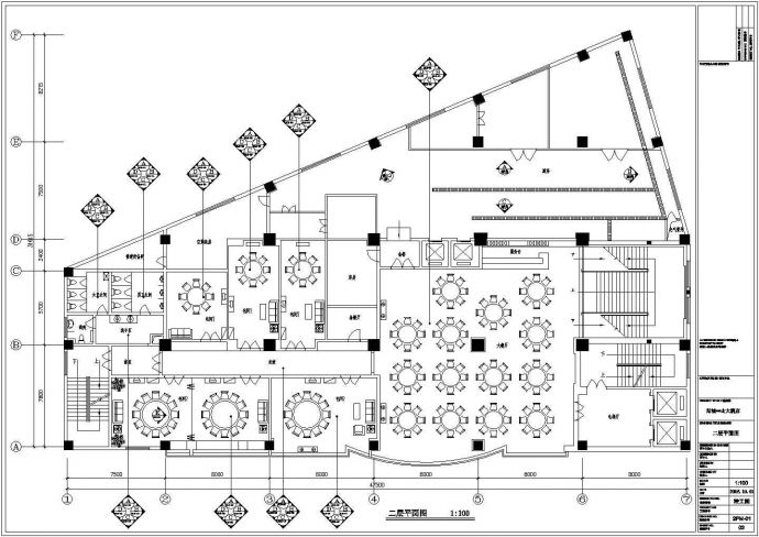 某建筑面积580平米中餐厅室内装修设计cad详细施工图（含效果图）_图1