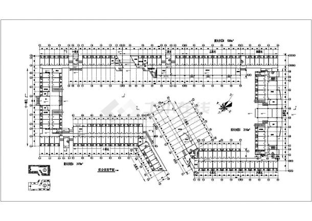 成都xx大学1.5万平米6层框架结构宿舍楼平面设计CAD图纸（含地下室）-图二
