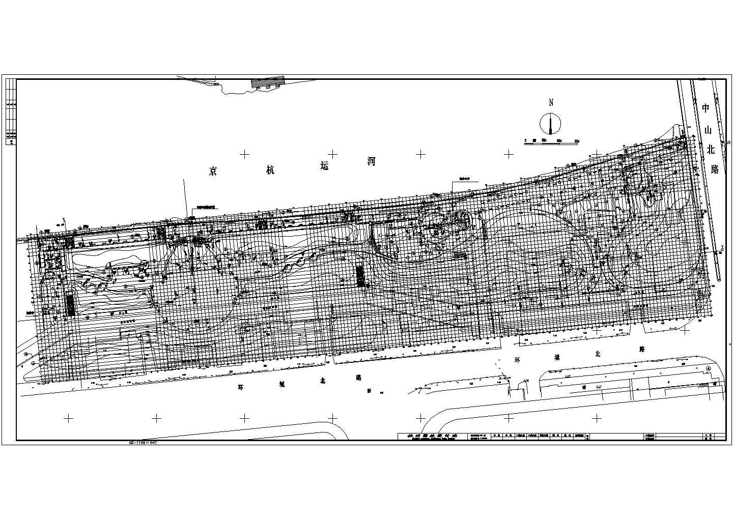 杭州环北运河绿地规划设计cad总平面方案图