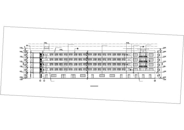 武汉市xx大学7600平米五层框架结构宿舍楼建筑设计CAD图纸-图一